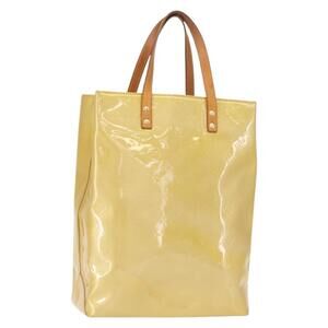 LOUIS VUITTON Monogram Vernis Reade MM Hand Bag Beige M91141 LV Auth BA7440